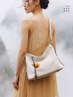 A Glimpse Of The Hobo Small-sized, Elegant Vegetable-tanned Calfskin Shoulder/crossbody Bag For Spring.
