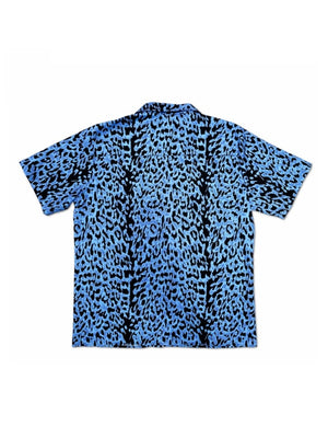 Blue Leopard Print Cuban Territory Shirts