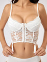 Lace See-through Backless Cross Straps Bra Irregular Tank Tops&Camis