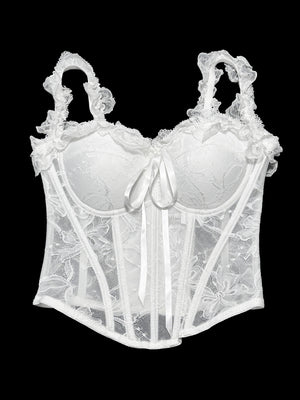 Bow-tie Zipper Top With Off-the-shoulder Design