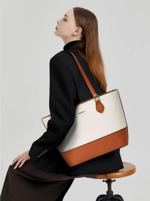 Color-blocked Tote Bag 4-piece Set