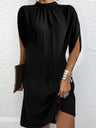 Round Neck Loose Batwing Sleeve Short Dress