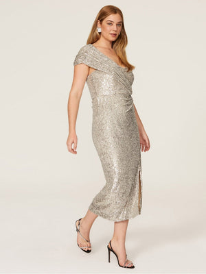 Liber Spring Women's Sequins Midi Dresses