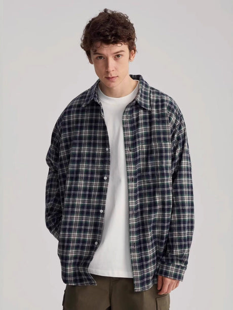 Plaid Loose Long-sleeved Shirt