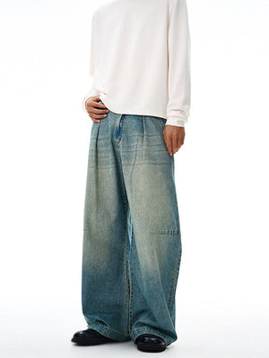 Retro Blue Gathering Machete Cleanfit Jeans