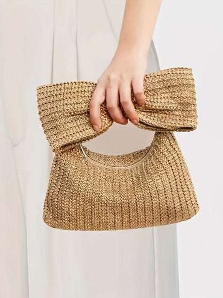 Vacation Straw Bow Clutch