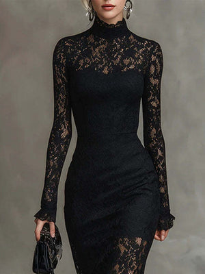 Robes de banquet maxi en dentelle, coupe ajustée et près du corps