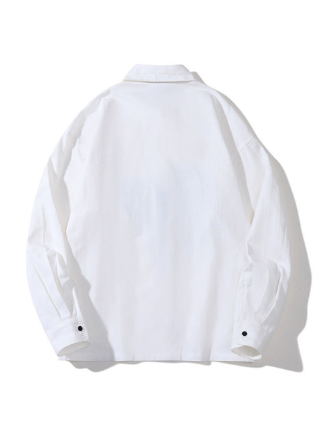 Foam Letter Printing Loose Long-sleeved Shirt