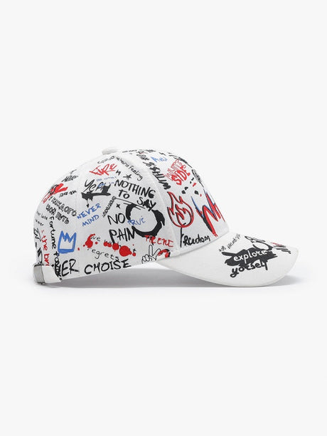 Ins Cartoon Graffiti Print Baseball Cap