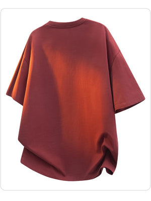 Retro Color-blocked Patchwork Loose-fit T-shirts