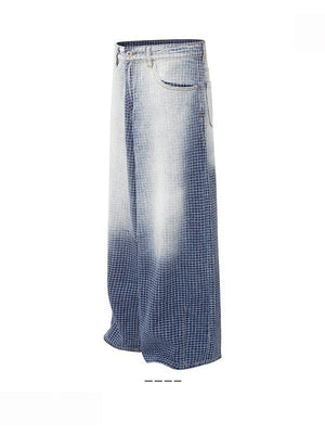 Baggy Washing Gradient Mesh Jeans