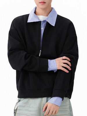Poloshirt mit Streifenmuster und angedeuteter Lage