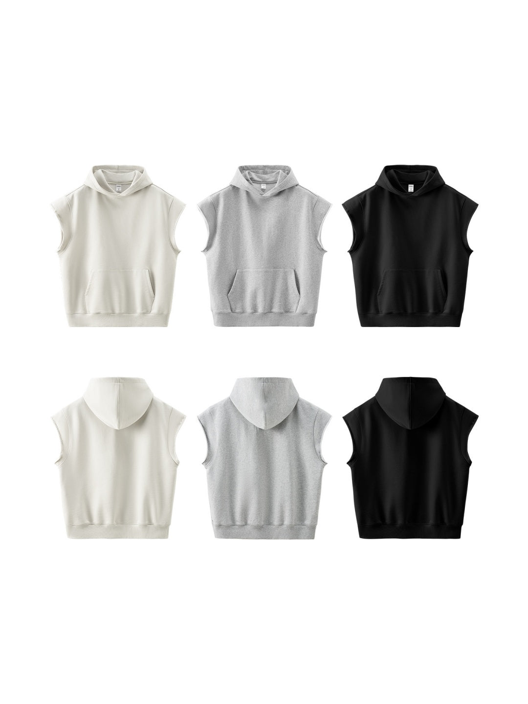 Street Rolled Sleeveless Hoodies Waistcoat Vest