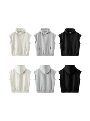 Street Rolled Sleeveless Hoodies Waistcoat Vest