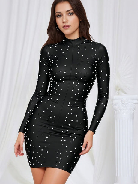 Perlenbesetzte, figurbetonte Mini- und kurze Kleider für Partys