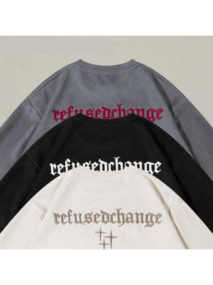 Liber Summer Men's Embroidery Letter T-shirts