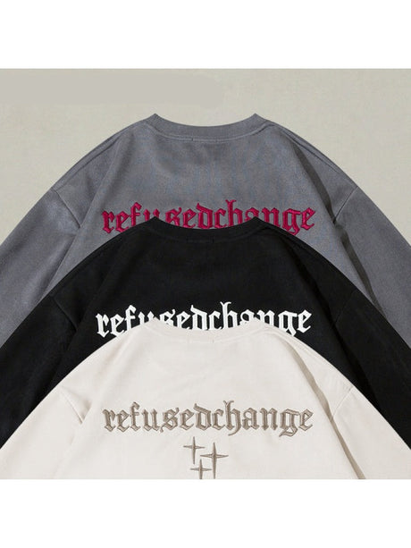 Liber Summer Men's Embroidery Letter T-shirts