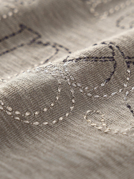 Liber Autumn Neutral wear Embroidery Letter T-shirts