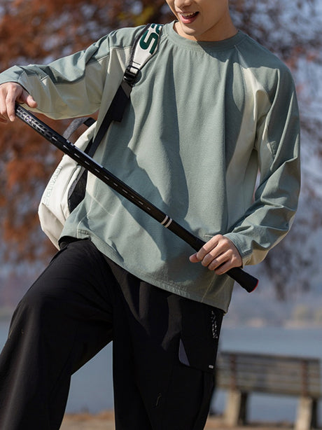Quick-drying Sunscreen Loose-fit Color-blocked T-shirts
