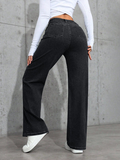 Women's American Casual Mid-Rise Straight Leg Jeans