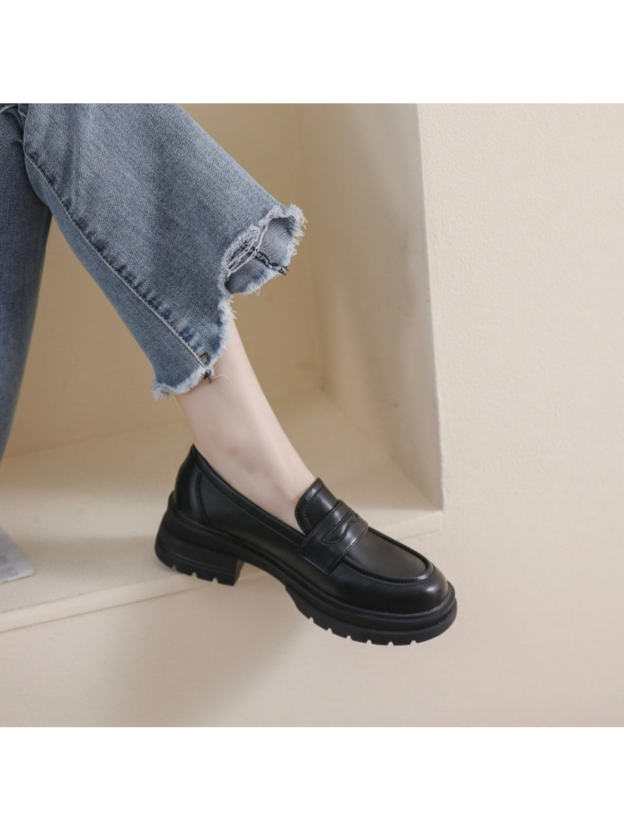 Liber Spring and autumn women's thick-soled loafers