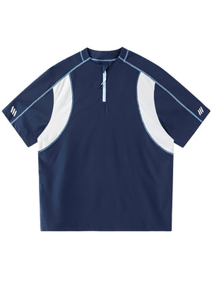 Quick-drying Color-blocked Breathable Loose-fit POLO Shirt
