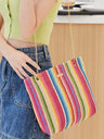 Colorful Straw Tote Bag For Vacation