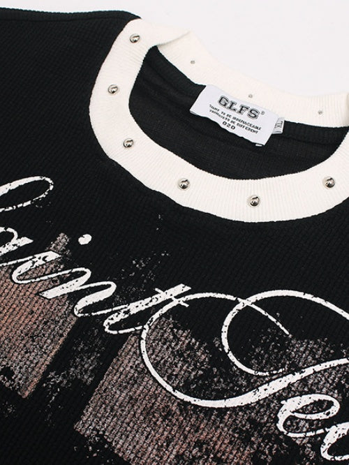 T-shirts Cross Studs Rock