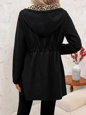 Reversible Jacket Flip-top Open-front Coat Adjustable Waist Belt Casual Coat