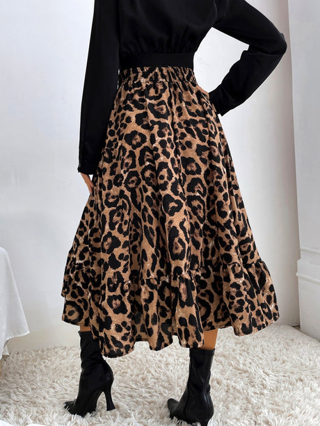 Leopard Splicing Skirts