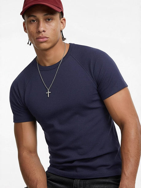 Stretch Tight Fit Navy Slim-fit T-shirts