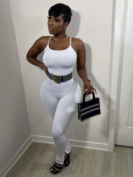 Casual Solid Color Yoga Jumpsuit