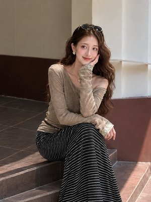 Elegant And Slimming Striped Fishtail Skirt