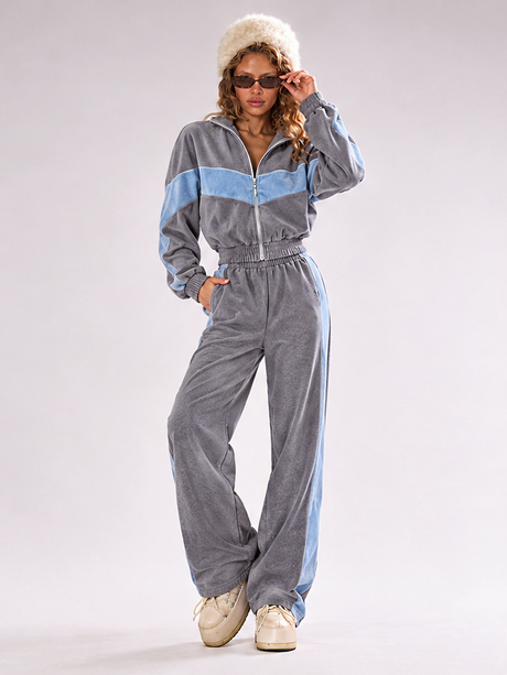 Fashionable Casual Sportswear Set, Zip-up Cardigan And Trousers, Two-piece Set