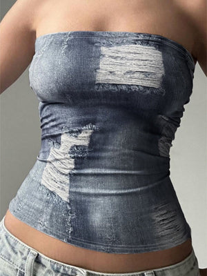 Liber Summer Women's Navel Printed Tank tops&Camis