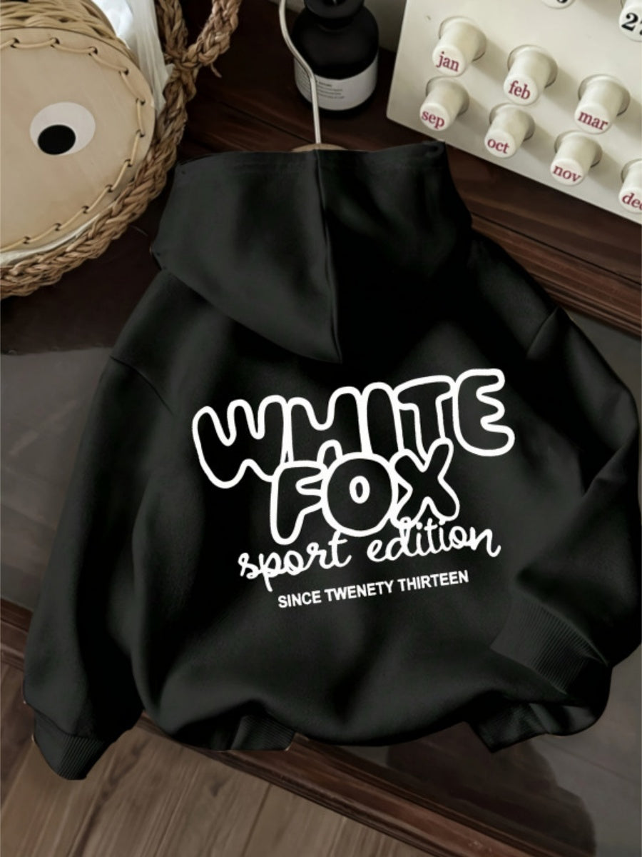 Letter Design Print Loose Hoodies