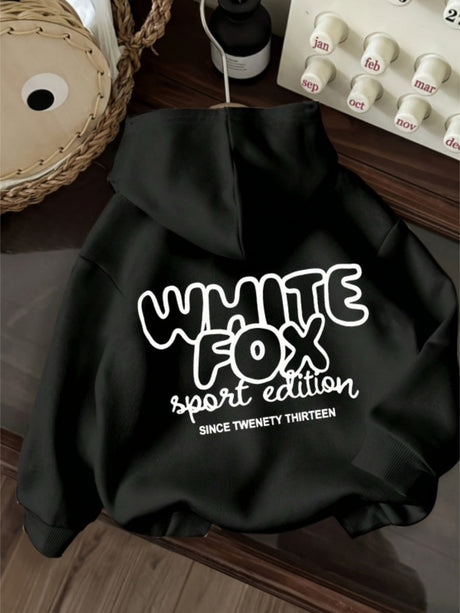 Letter Design Print Loose Hoodies