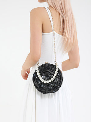 Flower-shaped Round Evening Shoulder Bag