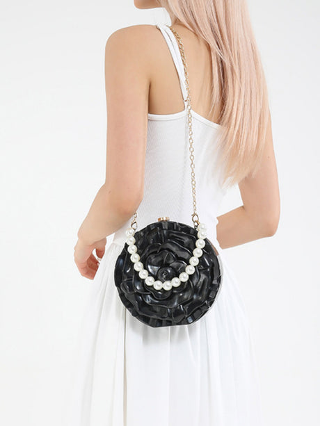 Flower-shaped Round Evening Shoulder Bag