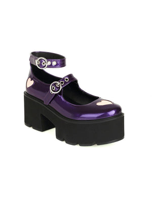 Heart-shaped Platform Mary Jane Shoes