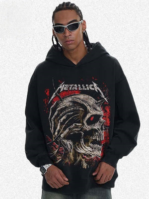 American High Street Retro Printed Casual Sweatshirts