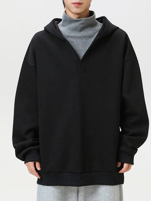 Fake Two Pieces Turtleneck American Loose Hoodies