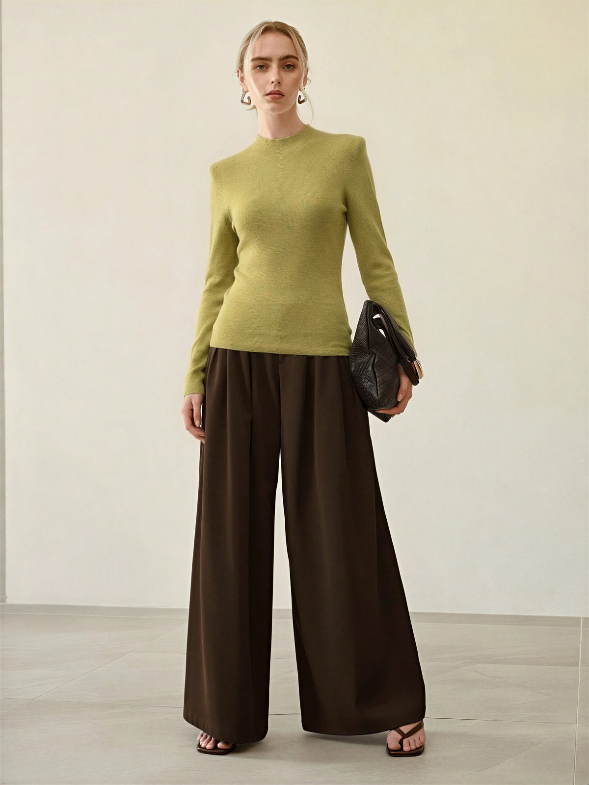 100% Merino Cotton & Wool Seamless Turtleneck Sweater