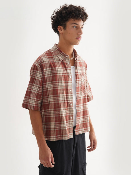 Liber Summer Men's None Plaid Shirts