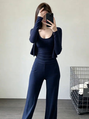 Korean Style Elegant Waist-cinching Suit