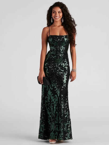 Liber Autumn women's sequined suspender long dress