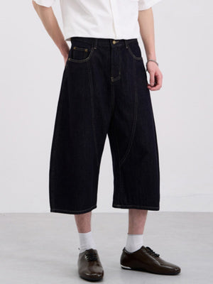Denim Baggy Wide-leg 7 Points Shorts