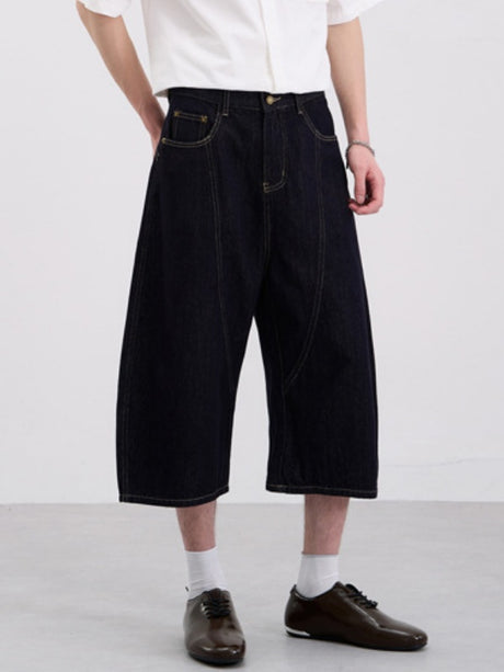 Denim Baggy Wide-leg 7 Points Shorts