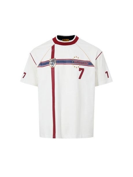 Retro Jersey Number Cross Pattern Printed T-shirts