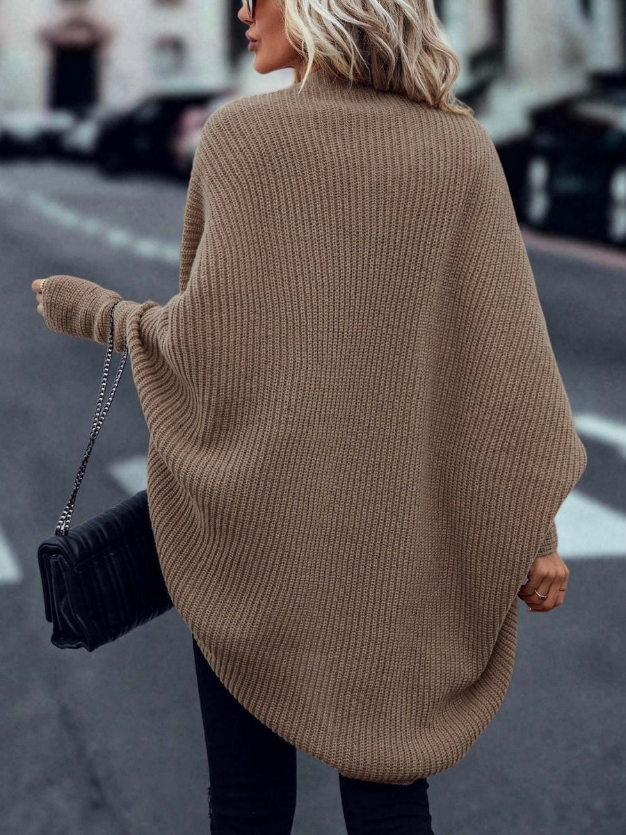 Loose-fitting Batwing Sleeves Knitted Sweaters Grace Daily Workplace Thickened Soft Knit Cardigan